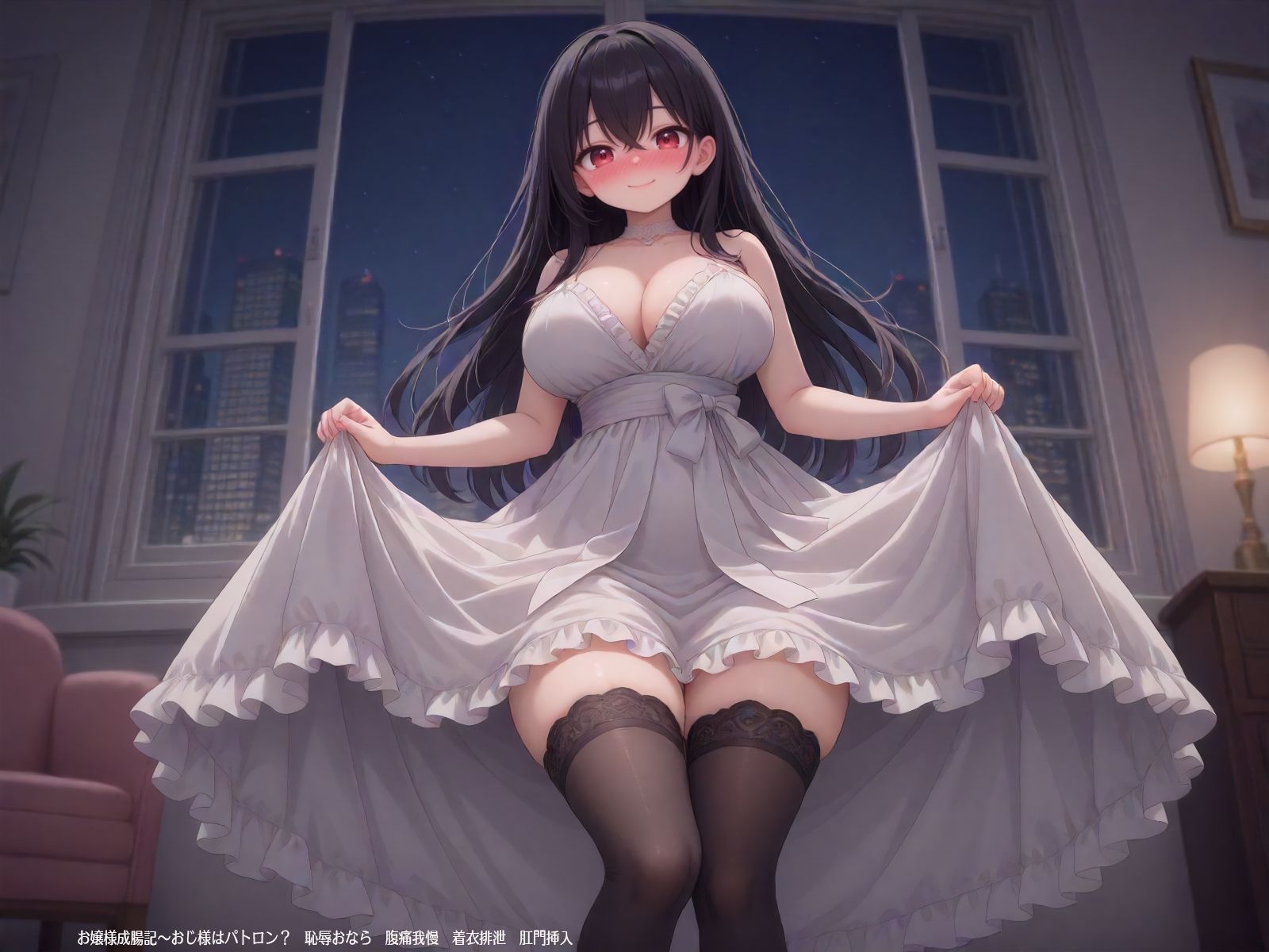 サンプル画像1:お嬢様成腸記〜おじ様はパトロン？  恥辱おなら  腹痛我慢  着衣排泄  肛門挿入(三毛猫BOX) [d_499999]