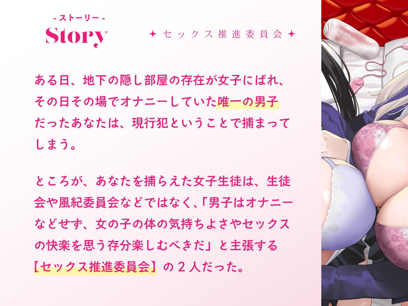 サンプル画像2:オナニーばかりしてたぼくがセックス推進委員会のJKに捕らえられて女体の気持ちよさを教えこまれる話♪(桜色ピアノ) [d_507103]