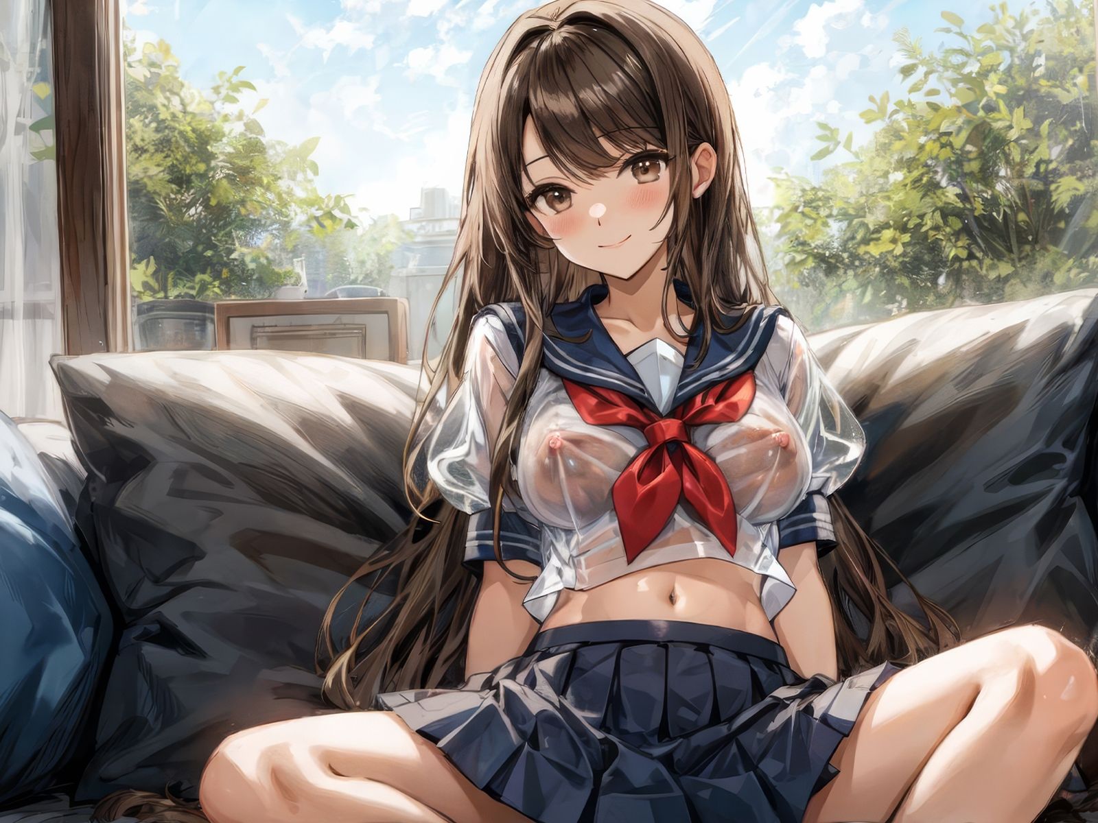 サンプル画像1:【男の娘】甘々母性たっぷりお姉ちゃんが、ボクにセーラー服を着せて迫ってくるので困ってます【男性受け・逆転無し】(音Este) [d_508032]