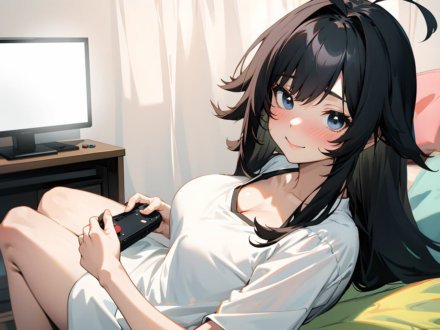 サンプル画像4:ゲーマーの巨乳引きニート幼馴染は欲求不満〜強●罰ゲームで密着汗だくなま搾精えっち〜(ちゃんとぴ発電所) [d_510736]