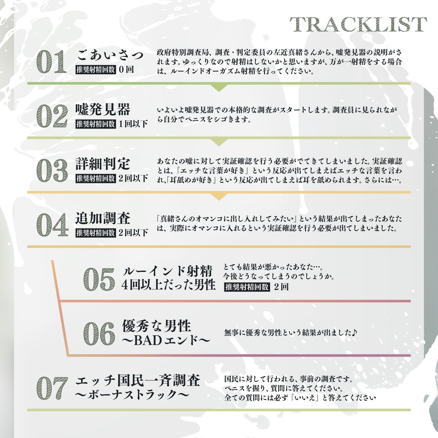 サンプル画像5:【事務的×電子音×シコシコボイス】「嘘発見器」〜手コキセンサーによるハイスピード診断〜【射精我慢→ルーインドオーガズム】(072LABO) [d_511345]