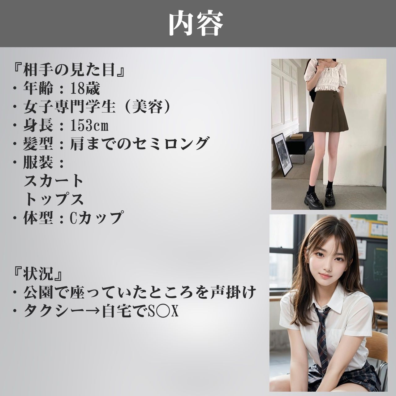 サンプル画像2:【実録】18歳 女子専門学生を公園でナンパして、10分でお持ち帰り！？驚愕の結果に…【ストリートナンパ】(高橋和己pua) [d_517987]