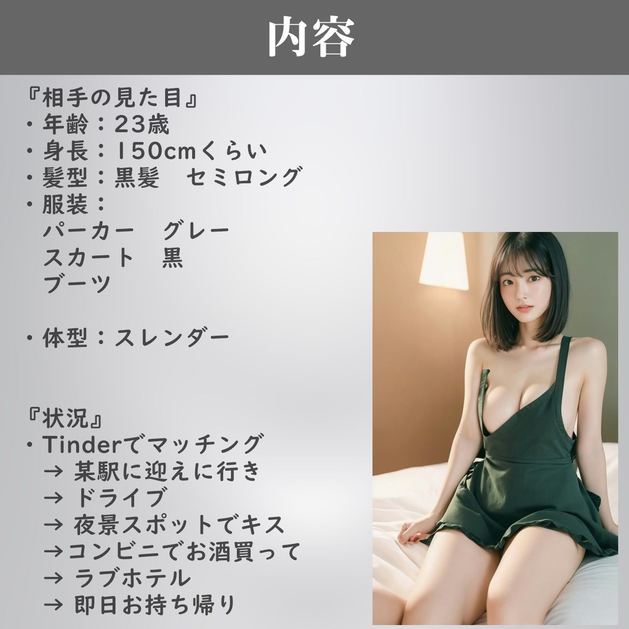 サンプル画像2:【実録】23歳 おてんばギャル 初対面の女性をエッチな雰囲気つくって、1時間でお持ち帰り マッチングアプリ Tinder(高橋和己pua) [d_517989]