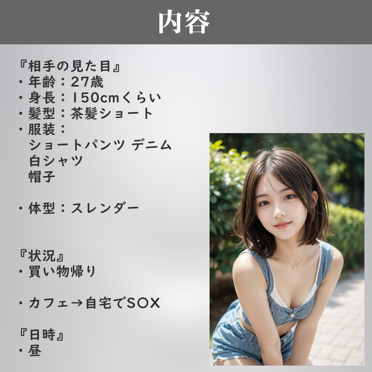 サンプル画像2:【実録】27歳 ショートパンツ美女をお持ち帰り｜街中で出会ったOL美女をナンパして自宅でセックス【ストリートナンパ】(高橋和己pua) [d_519247]