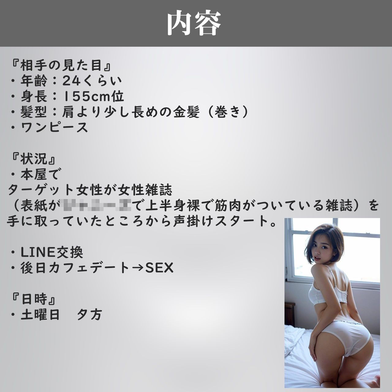 サンプル画像2:【実録】25歳 OL美女を本屋で声掛けたら驚愕の展開に｜カフェデートからエッチの流れをつくって、ラブホテルでセックス 女性を口説くオホ声【店内ナンパ】(高橋和己pua) [d_526360]