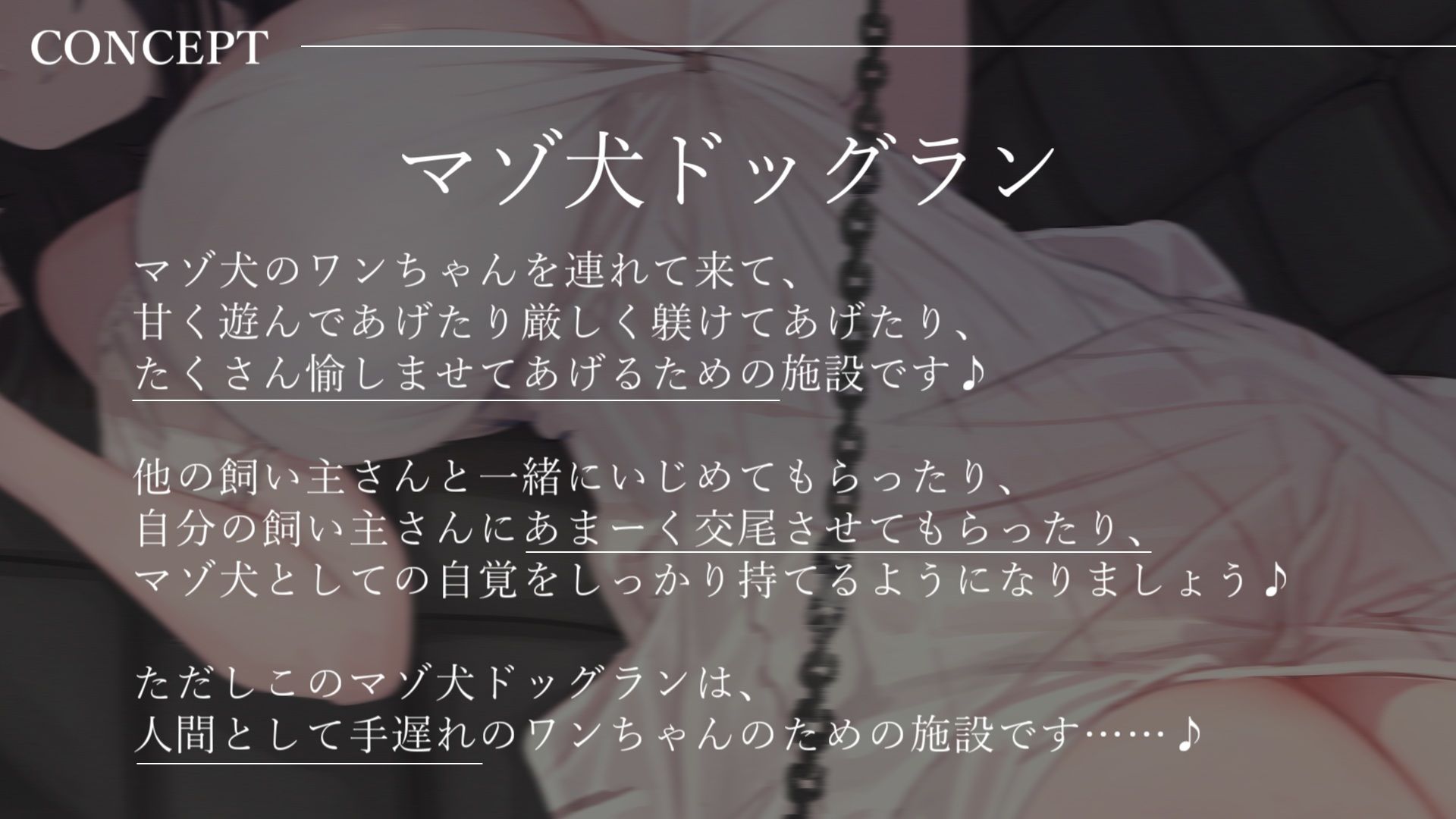 サンプル画像2:【マゾ犬調教】ドSご主人様の人権剥奪マゾ犬ドッグラン完全マゾ犬堕ち調教♪(枕木製作所) [d_528020]