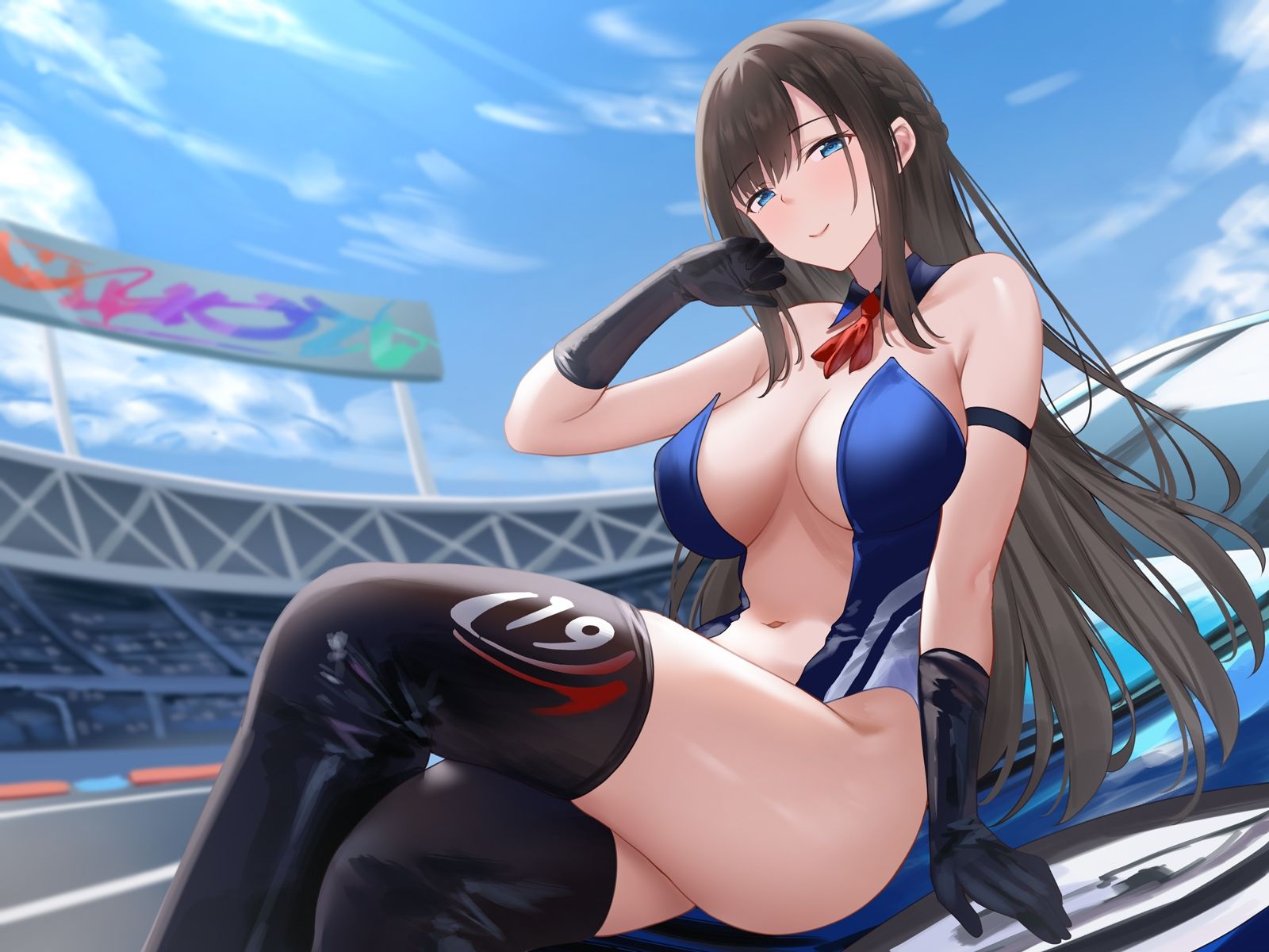 サンプル画像4:清楚系レースクイーンの1着ご褒美なまエッチ〜最速ピストンで連続ロングラン絶頂〜(うこんちゃん☆かんぱにぃ) [d_534075]