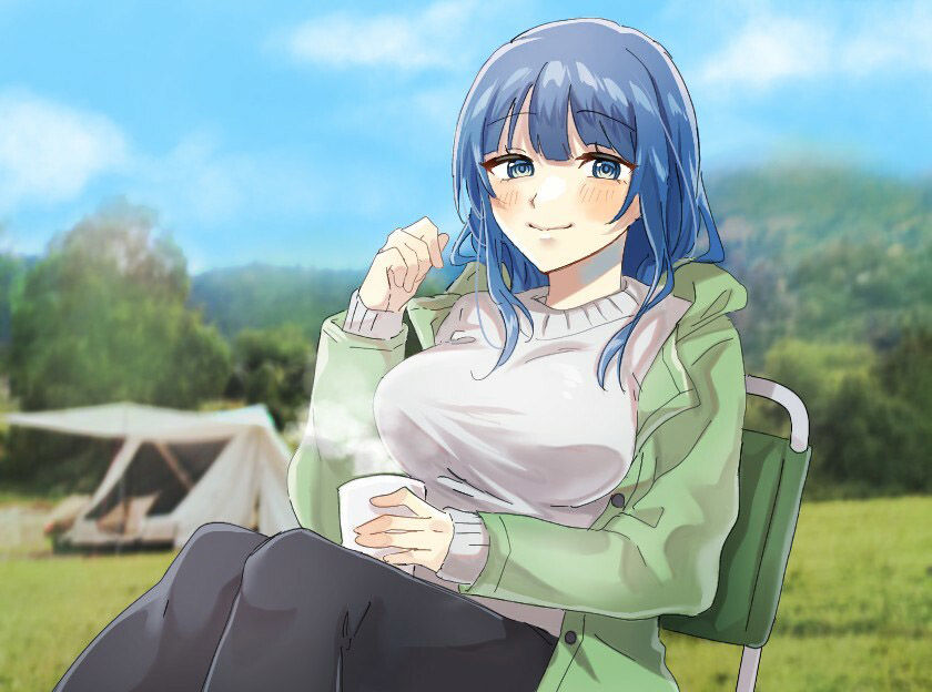 サンプル画像2:ソロキャンから始まる爆乳ダウナー美女とのイチャあまで幸せな日常【癒し/ラブラブ/キャンプ】(巨乳大好き屋) [d_537000]