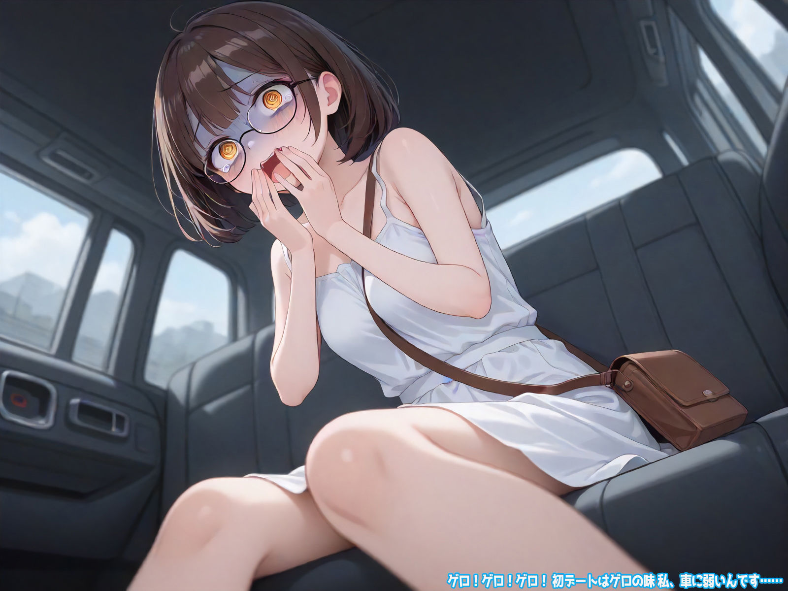 サンプル画像2:ゲロ！ゲロ！ゲロ！ 初デートはゲロの味 私、車に弱いんです……(三毛猫BOX) [d_538187]