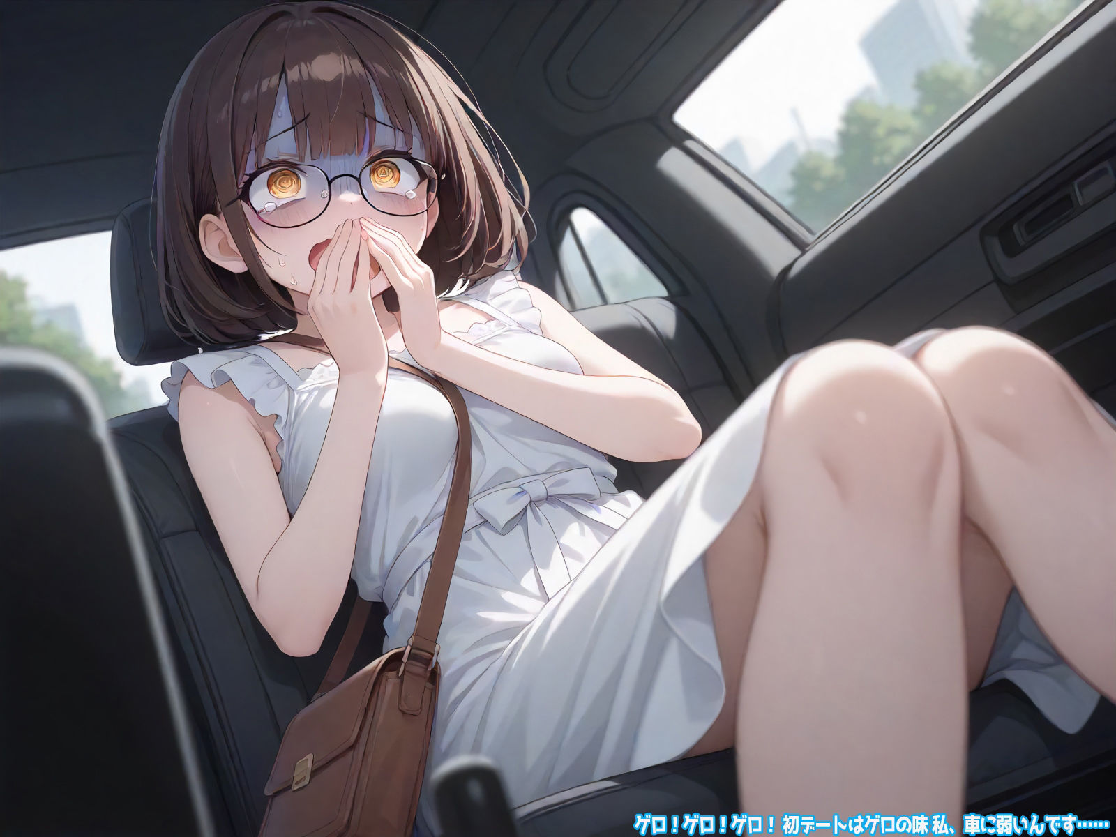 サンプル画像3:ゲロ！ゲロ！ゲロ！ 初デートはゲロの味 私、車に弱いんです……(三毛猫BOX) [d_538187]