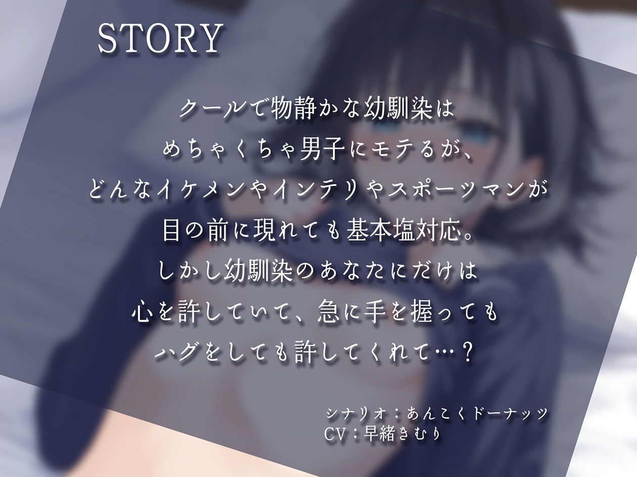 クールで物静かで塩対応だけど僕にだけは全てを許してくれる幼馴染【KU100】の画像1
