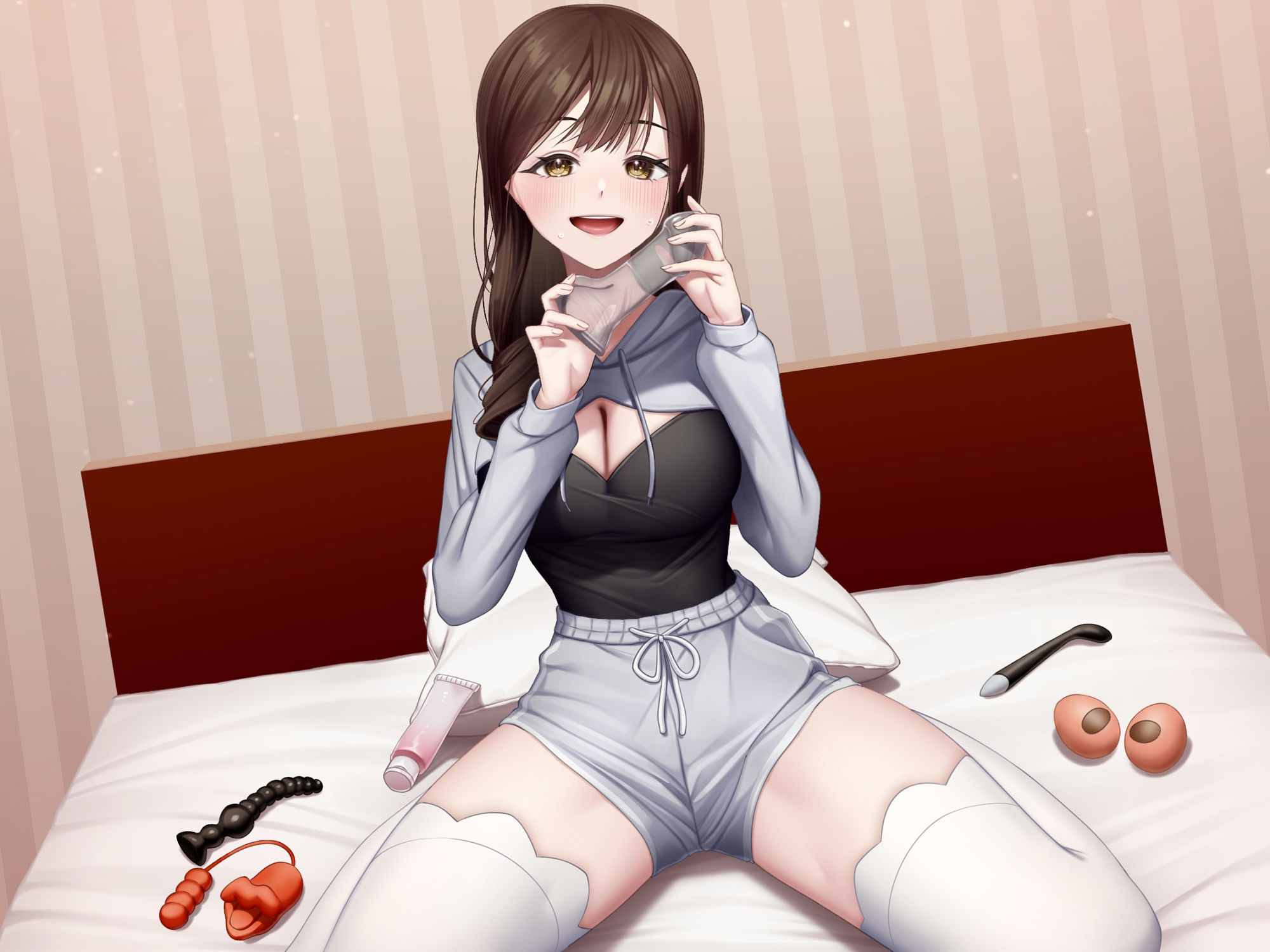 サンプル画像2:【オナニー実演】癒し系ASMR配信者まろふぃのYouTubeでは絶対できない大人のオモチャガチ使用レビュー(汁次元) [d_539793]