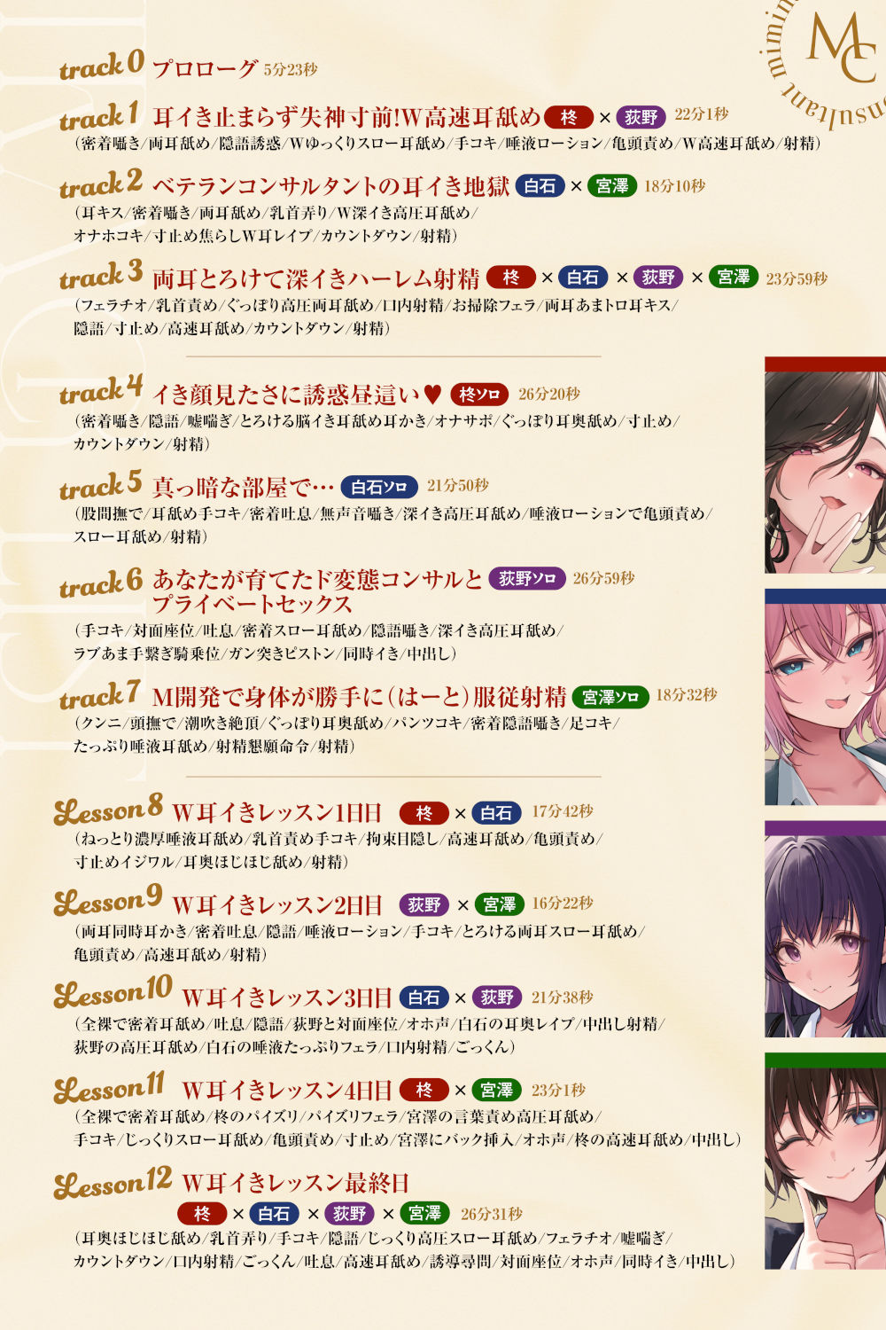 【4時間越え!W耳舐め&4人同時ハーレムも♪】耳舐めコンサルタントがあなたの耳を敏感名器に徹底開発!〜両耳昇天!ハーレム編〜【耳舐め慣れしている人に聴いて欲しい】 画像7