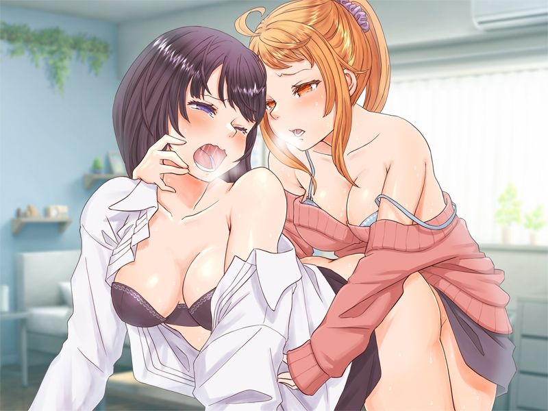 【百合・連続絶頂】大好きな先輩に酔った勢いで交尾ごっこ！【オホ声】のサンプル画像 6