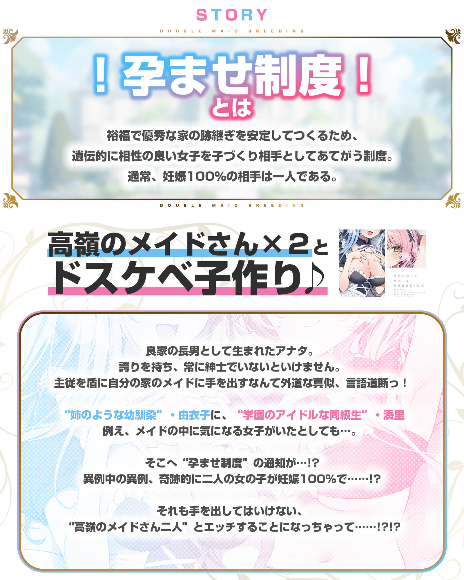 孕ませWメイド  〜妊娠100％の女の子が奇跡的に僕のメイドさん二人共だった件について〜の画像2