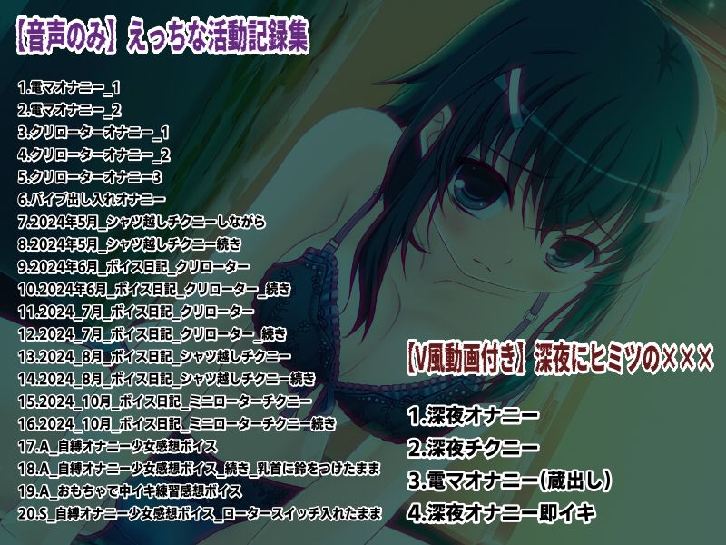 「少女が深夜にヒミツの×××」…他、えっちな活動記録集 〜声優さんの動きがわかる！バーチャルな動画付き〜【バイノーラル/実演音声】 (dvoice jp-001)