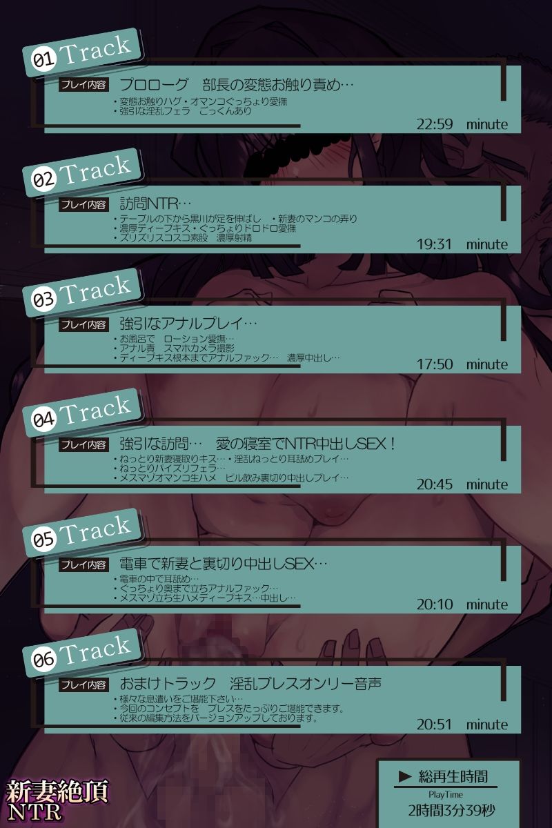 新妻絶頂NTR  -超近距離ブレス音声-  2時間  KU100  耳舐め  人妻  中出し  アナル  CV:川乃瀬由羽の画像3