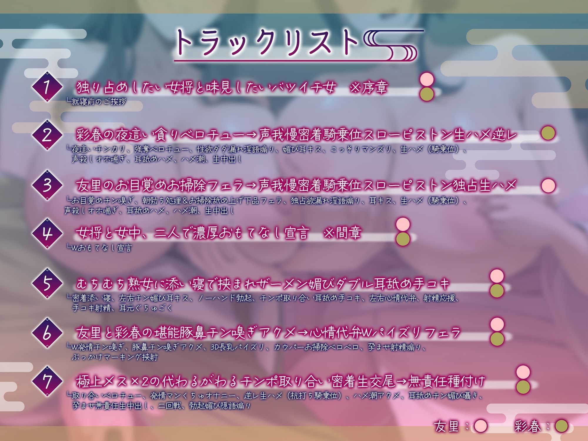【無声&轟音オホ/マンガ版同時発売】ドスケベ女将&女中のおもてなし〜性欲ダダ漏れ熟れむちエロメス×2のチンポ取り合いド下品ご奉仕〜【KU100】のサンプル画像 6