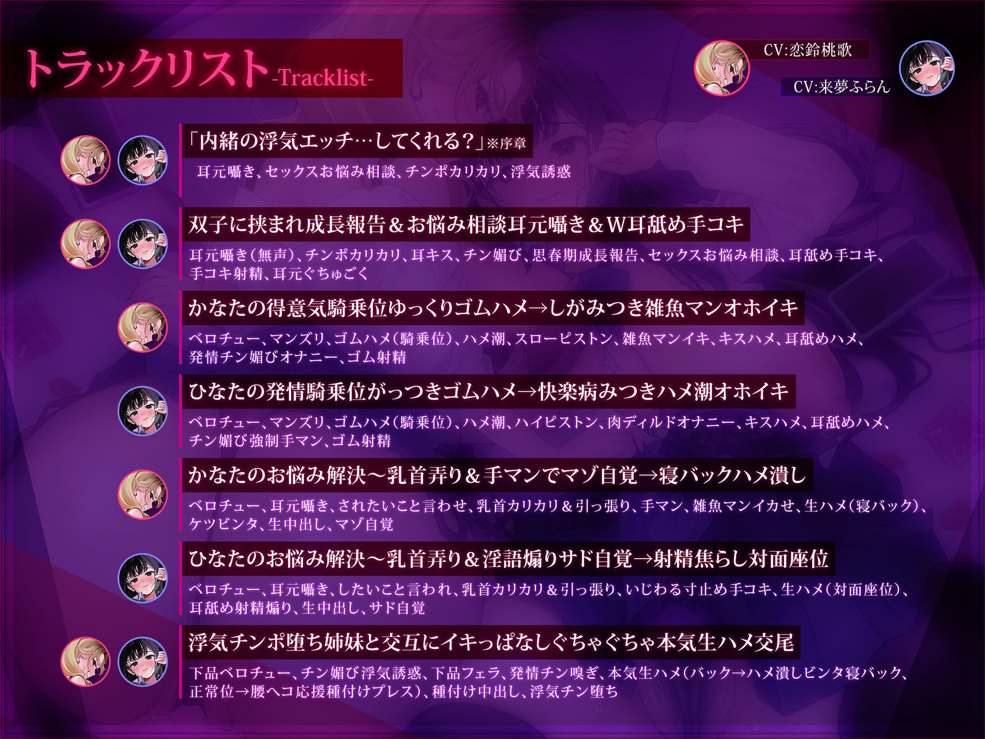 【浮気チン堕ち/ドスケベ差分イラスト付き】むちエロ年下双子姉妹が浮気交尾にハマって堕ちる〜陽キャ＆陰キャ幼馴染と本性わからせド下品生ハメ〜【KU100】のサンプル画像 6