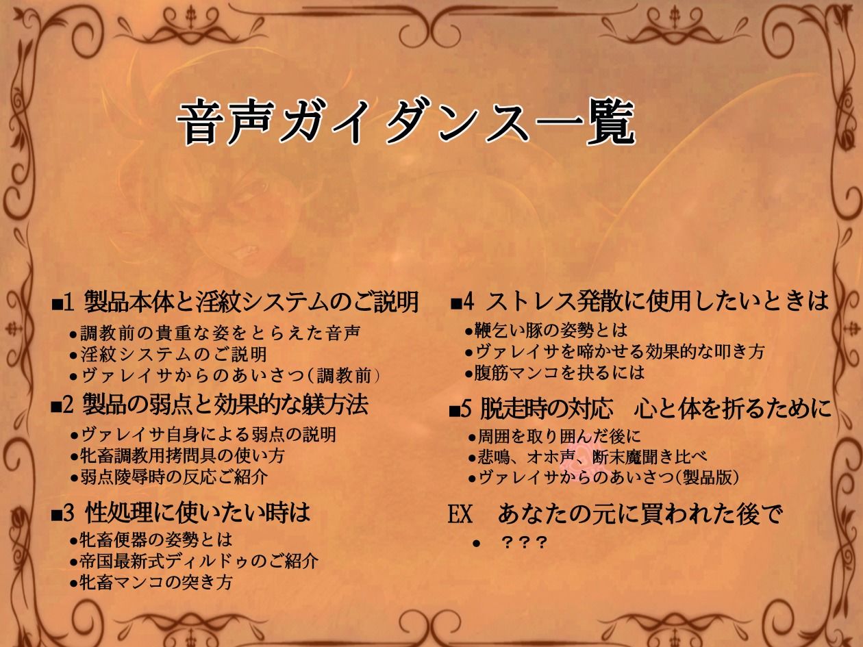 牝畜敗隷ヴァレイサ【しつけ用オホ声ガイダンス付属】 (dvoice jp-004)