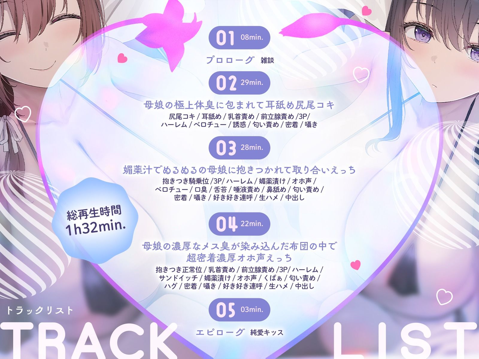 下品なダウナーサキュバス母娘の濃厚なメス臭が染み込んだ布団の中で超密着濃厚オホ声えっち (dvoice jp-002)