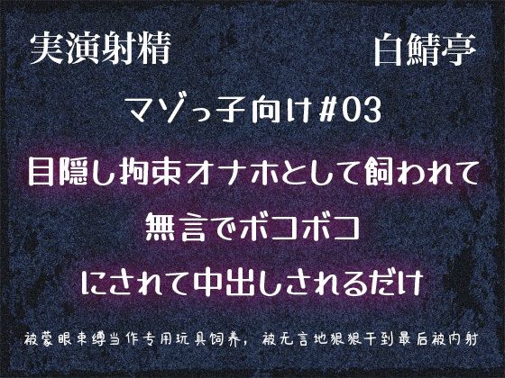 【マゾっ子向け＃03】目隠し拘束オナホとして飼われて無言でボコボコにされて中出しされるだけ【実演射精】 (dvoice)