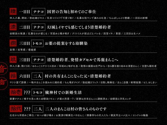 【初夜権×共有まんこ】因習NTR〜清楚許婚ハメ媚びオホ堕ち×淫乱幼馴染むっつり濡れまんこ〜のサンプル画像 6