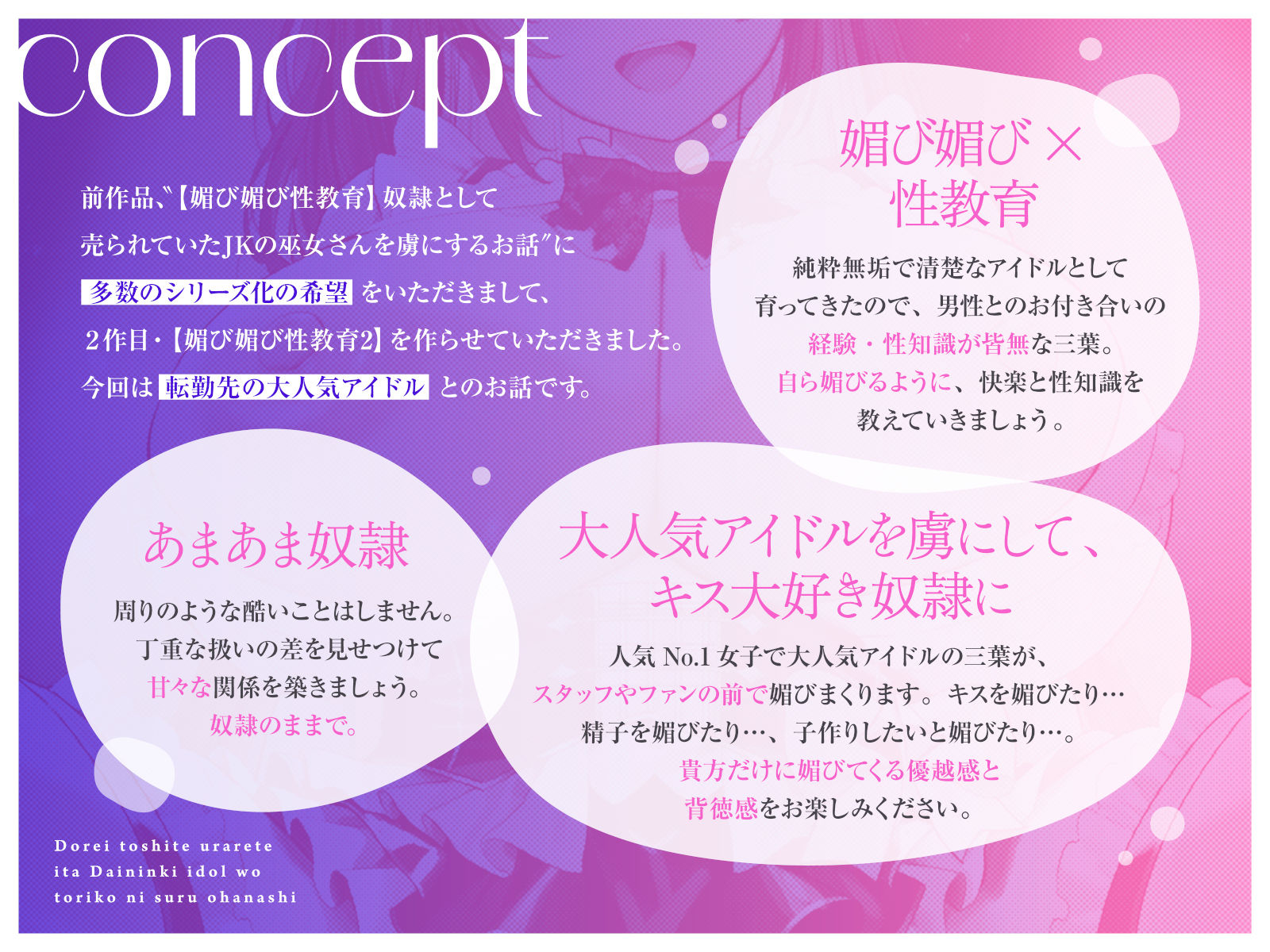 【媚び媚び性教育2】奴●として売られていた大人気アイドルを虜にするお話【キス大好き奴●】のサンプル画像 3