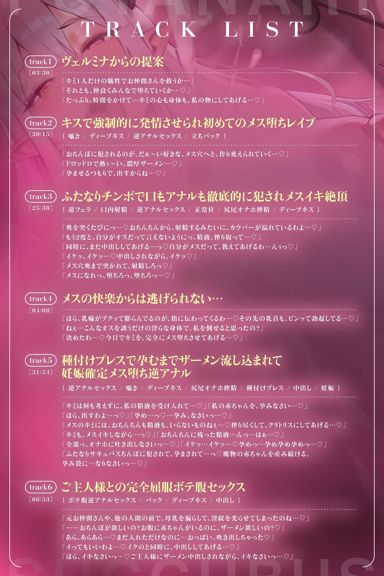 ふたなりサキュバスに低音で「メスになれ♪」と囁かれながらザーメン流し込まれて、妊娠確定メス堕ち孕ませ逆アナルで完全屈服【高音質KU100】のサンプル画像 4