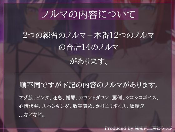 【ほぼ常時かりかり】Wサキュバスによる乳首責めとマゾ苛めノルマ式オナサポゲーム【ほぼ常時かりかりこりこりボイス×14のノルマ×マゾ】のサンプル画像 3