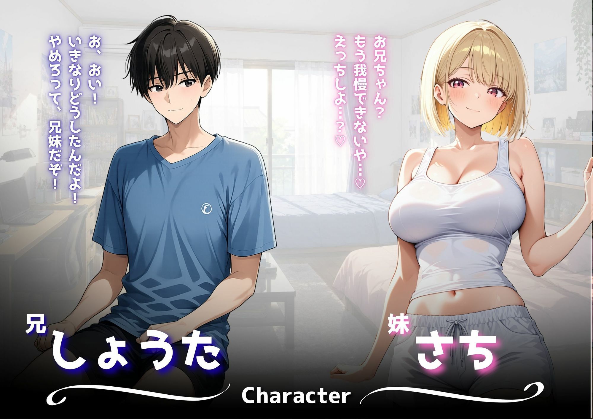 【ガチ近親相姦】金髪ブラコン妹お兄ちゃんを襲う（漫画57P付）のサンプル画像 1
