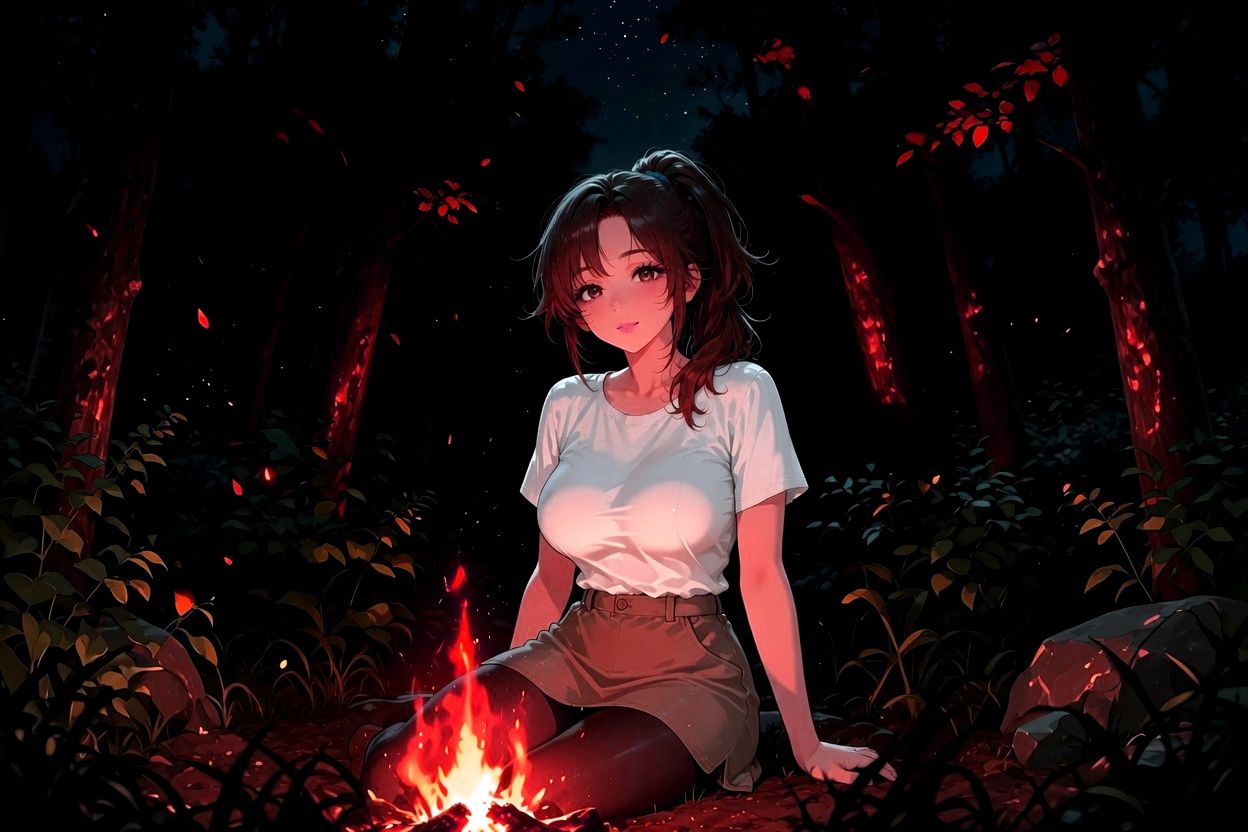 【焚火と川のせせらぎASMR】一人用テントで密着40代美熟女の身体が激しく求める山の出会いのサンプル画像 6