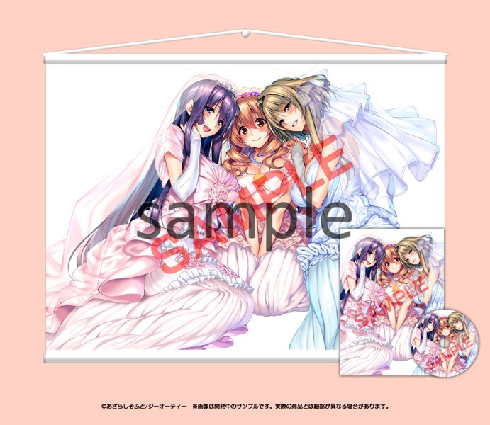 【受注生産】 『アマカノ＋ ビジュアルファンブック ドラマCD付限定版』＋『A 紗雪/聖/こはる』タペストリー（通常タイプ） サムネイル