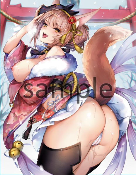 カグユヅ B2タペストリー『雫滴る狐巫女』 画像1
