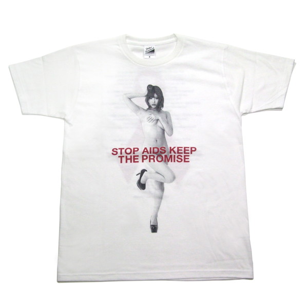 RED RIBBON T-SHIRT（サイズXL/ホワイト）モデル：明日花キララ