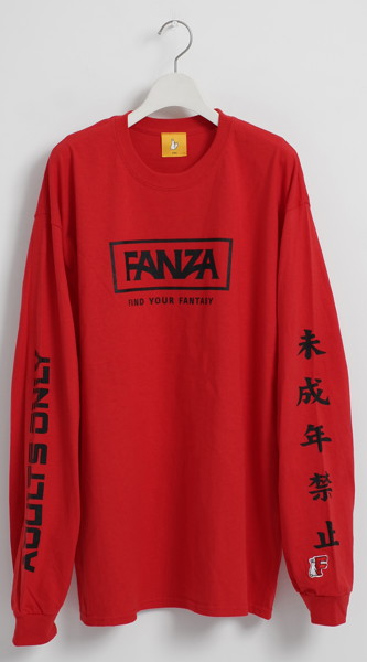 LONG SLEEVE TEE （FANZA LOGO） （レッド/M）