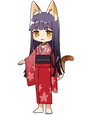 ねこぐらし。 ラバーキーホルダー ミケ猫