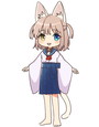 ねこぐらし。 ラバーキーホルダー シロ猫