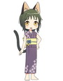 ねこぐらし。 ラバーキーホルダー クロ猫