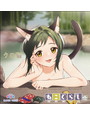 ねこぐらし。 アクリルスマホスタンド クロ猫・温泉