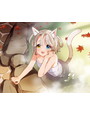 ねこぐらし。 F6キャンバス シロ猫・温泉