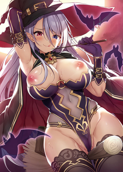 Xe B2タペストリー『闇夜に浮かぶイタズラ魔女』 画像1