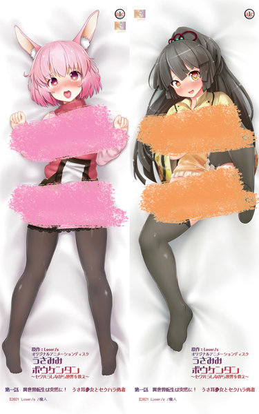 うさみみボウケンタン〜セクハラしながら世界を救え〜 エッチな衣装を脱着可能でセクハラ三昧 うなさか＆イロハのバイノーラル囁きセパレート抱きまくらカバー【セパレート仕様】 画像1