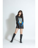 【山岸逢花】 ザ・森東コラボ オリジナルロングTシャツ ダークグレー サイズXL 画像1