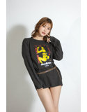 【美谷朱里】 ザ・森東コラボ オリジナルロングTシャツ ダークグレー サイズL 画像5