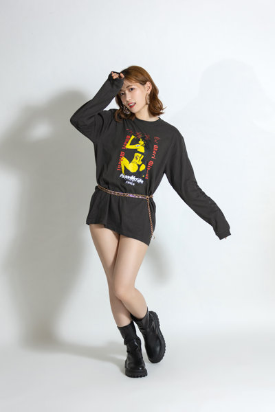 【美谷朱里】 ザ・森東コラボ オリジナルロングTシャツ ダークグレー サイズXL 画像4