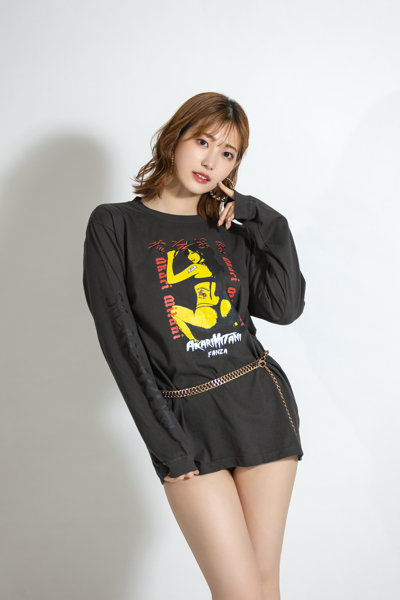 【美谷朱里】 ザ・森東コラボ オリジナルロングTシャツ ダークグレー サイズXL 画像5