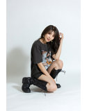 【山岸逢花】 ザ・森東コラボ オリジナルTシャツ ダークグレー サイズL 画像3