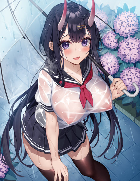 Xe B2タペストリー『濡れ透けしっとりJK鬼娘』 画像1