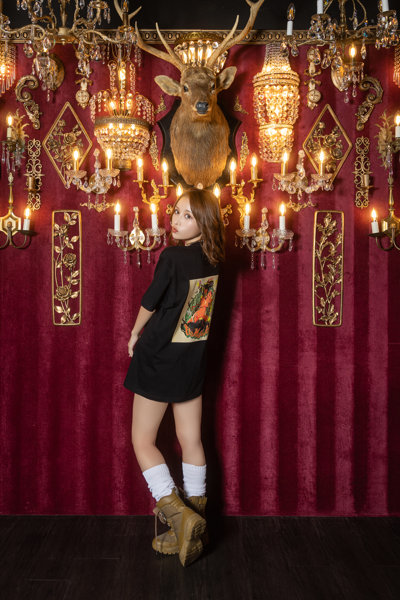 【GODTAIL×伊藤舞雪】Thunder Patch × Backprint TEE BLACK/XLサイズ 画像2